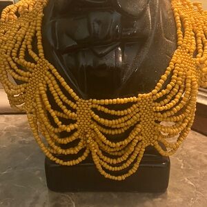 Elegant Yellow Beaded Necklace